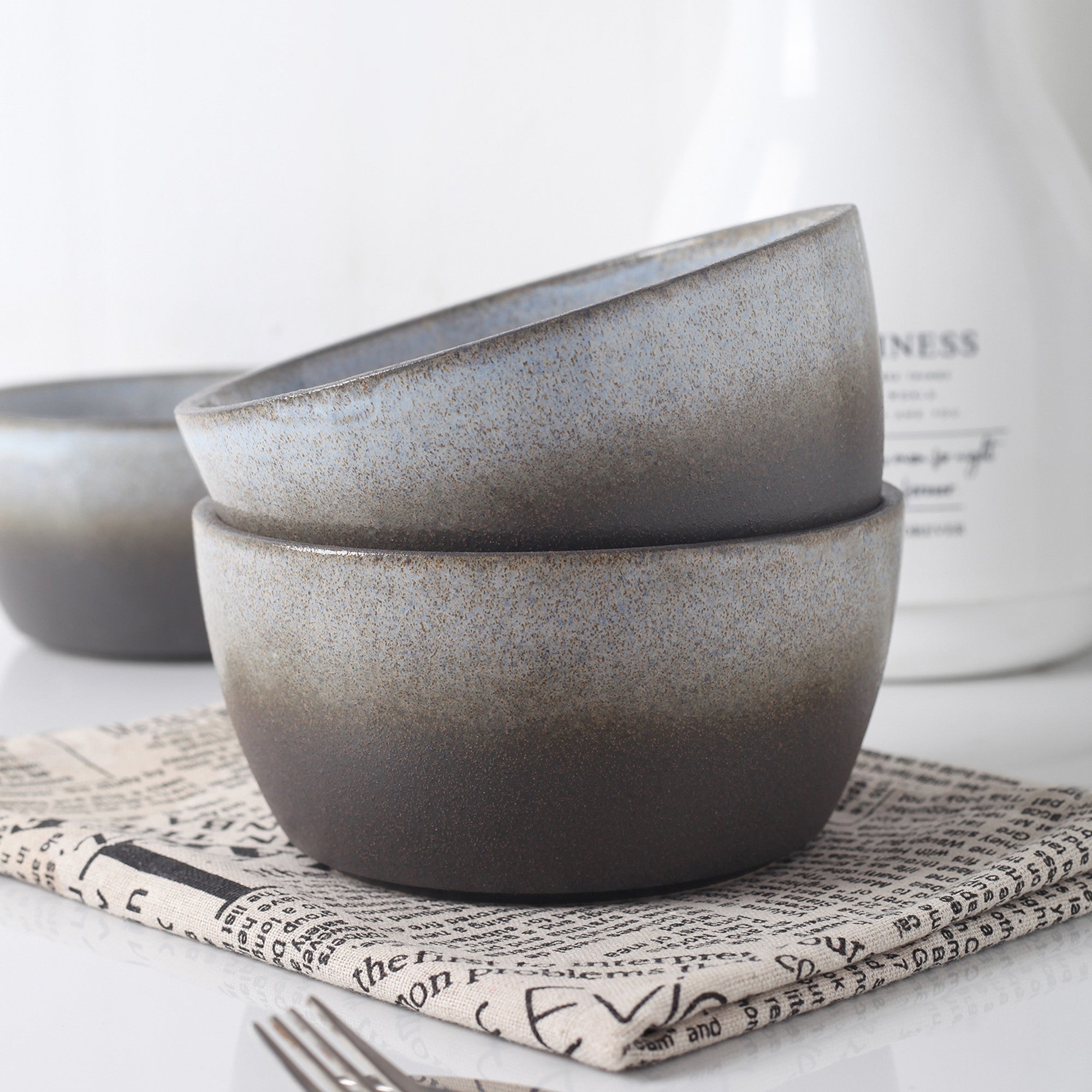 Vince Stoneware Bowl - Gray-Green-Blue