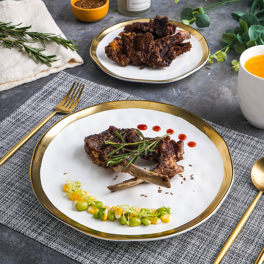 Florian Porcelain Dinner Plate - White