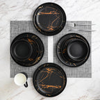 Zora Porcelain Salad Plate - Black