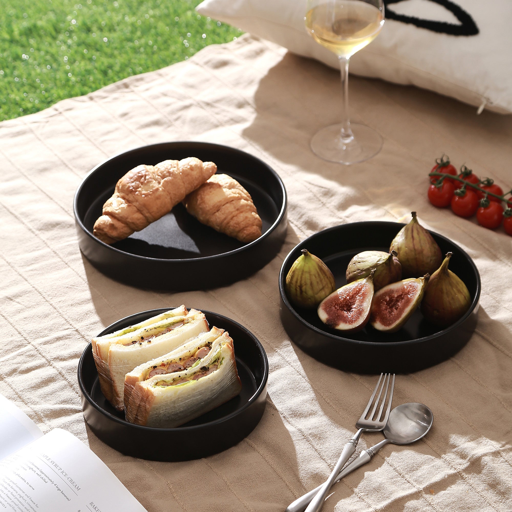 Celina Stoneware Serving Bowl - Black, Set of 3