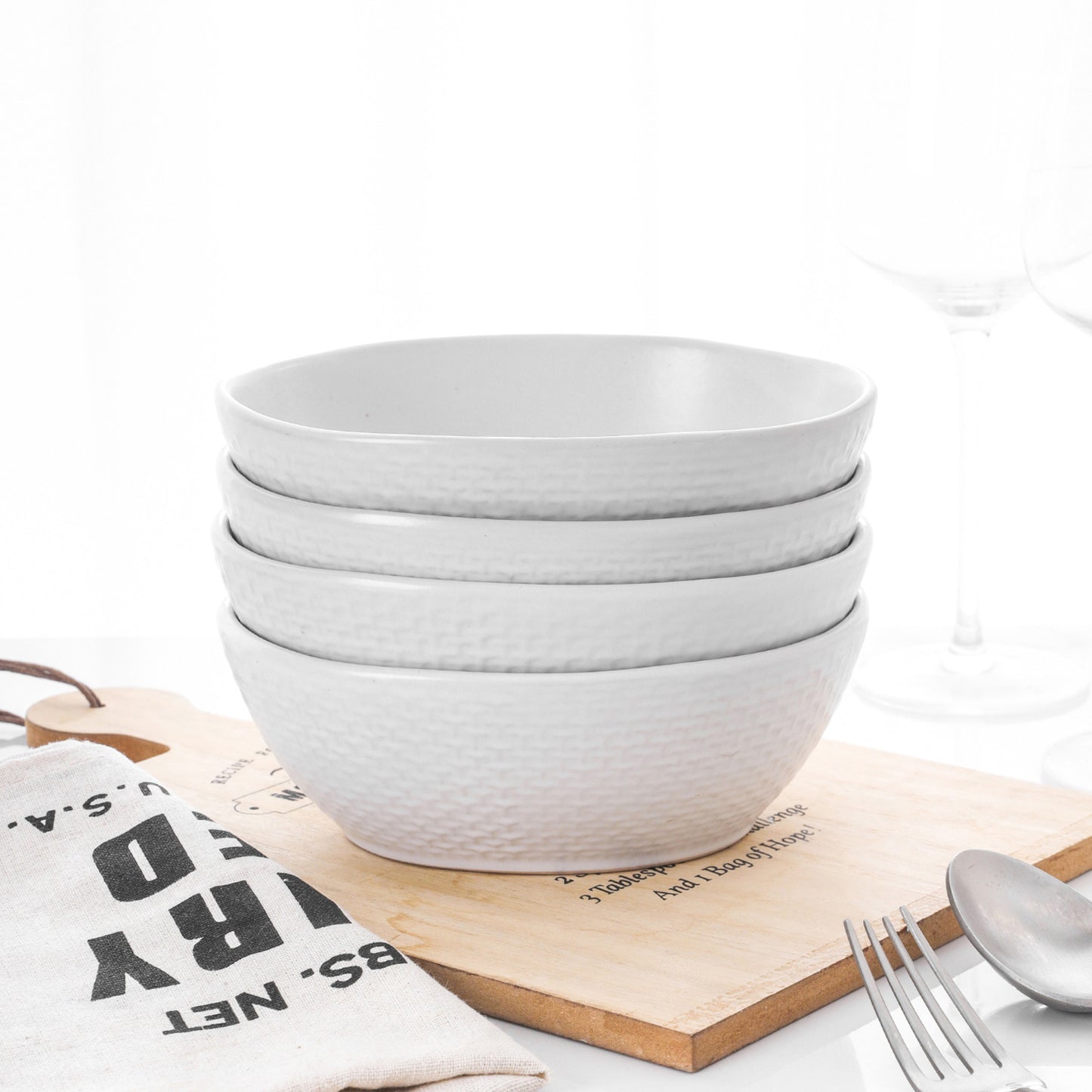 Abigael Stoneware Bowl - White