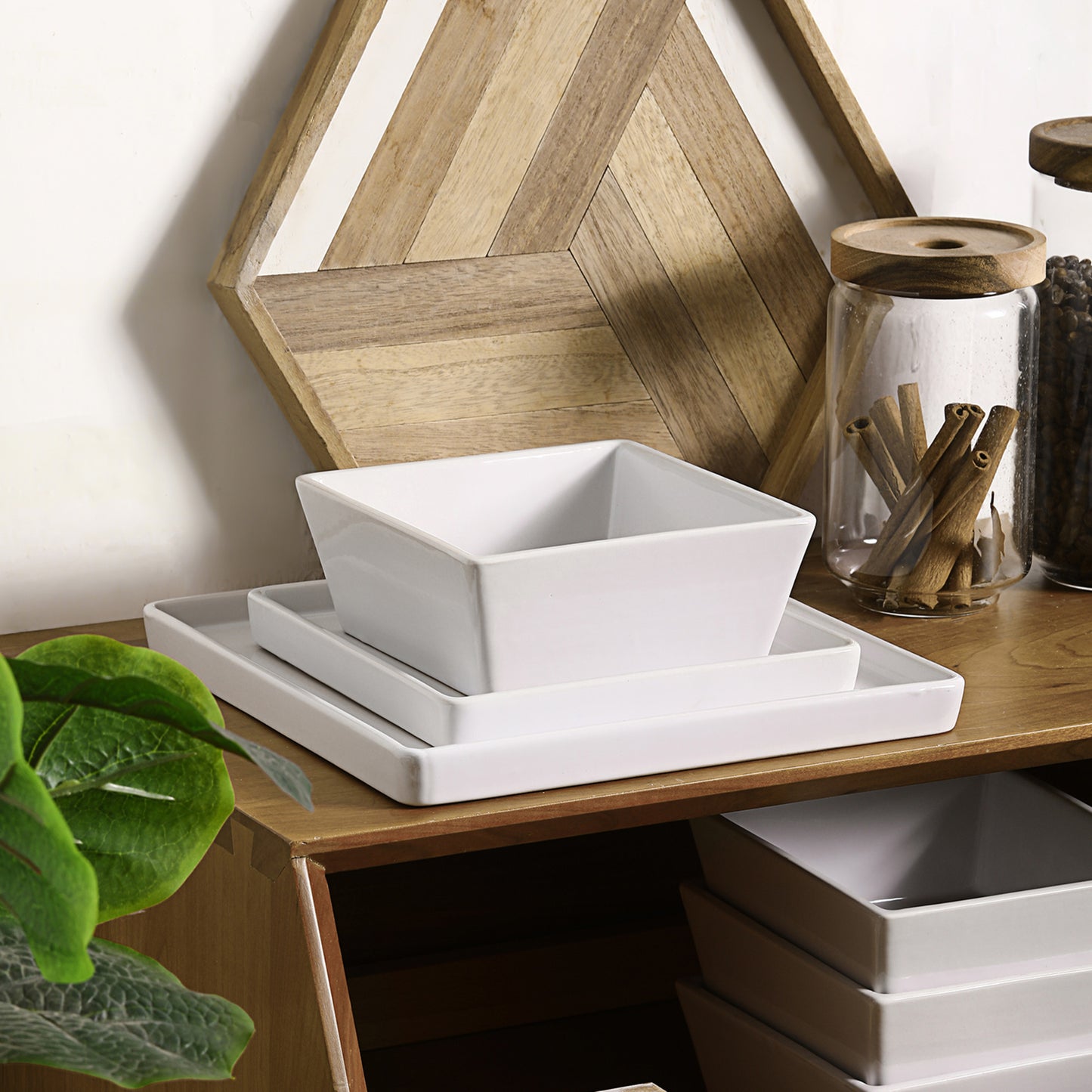 Grace Stoneware Dinnerware Set - White