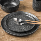 Tom Stoneware Salad Plate - Black And White Reflection