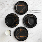 Zora Porcelain Dinnerware Set - Black