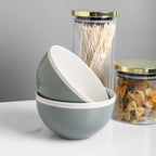 Serenity Stoneware Bowl - Green And Cream