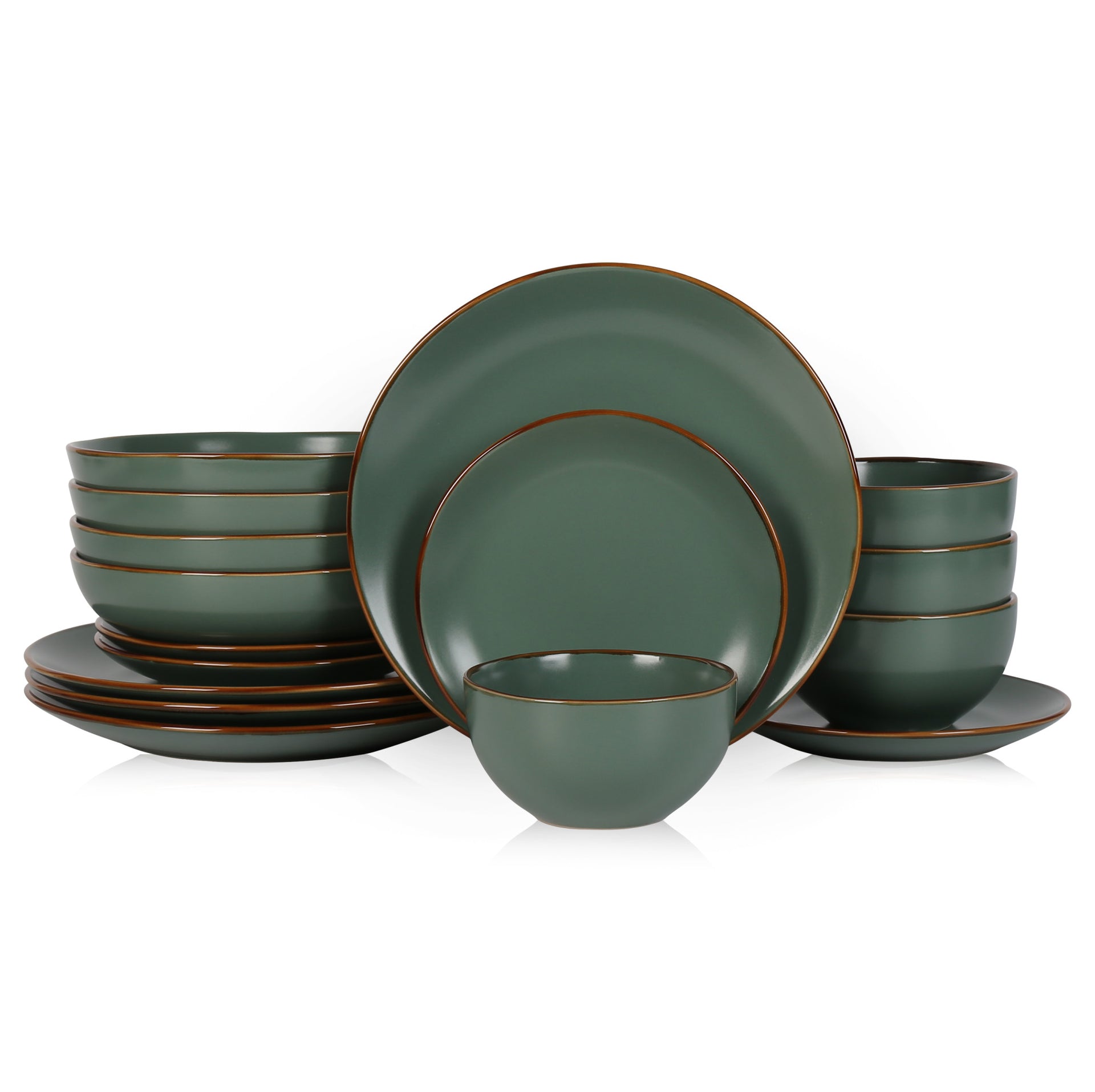 Brasa Stoneware Dinnerware Set - Green