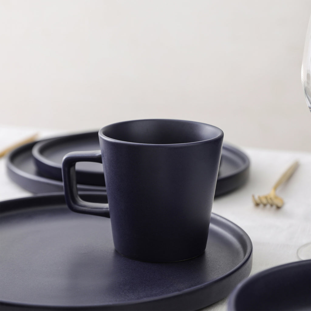 Cleo Stoneware Dinnerware Set - Dark Blue